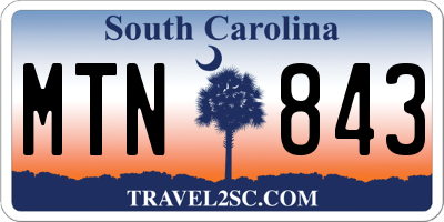 SC license plate MTN843
