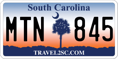 SC license plate MTN845