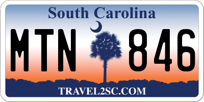 SC license plate MTN846