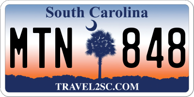 SC license plate MTN848