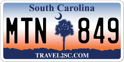 SC license plate MTN849