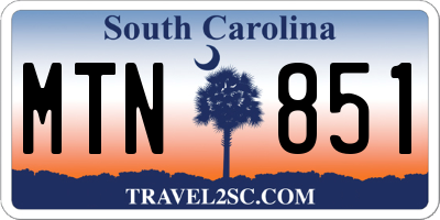 SC license plate MTN851