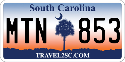 SC license plate MTN853