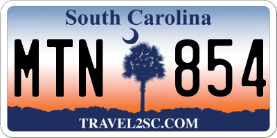 SC license plate MTN854