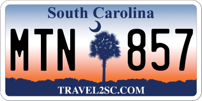 SC license plate MTN857