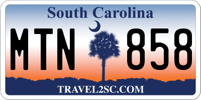 SC license plate MTN858