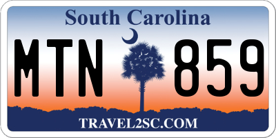SC license plate MTN859