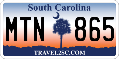 SC license plate MTN865