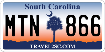 SC license plate MTN866
