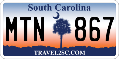 SC license plate MTN867