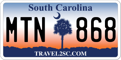 SC license plate MTN868