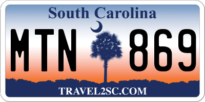 SC license plate MTN869