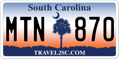 SC license plate MTN870