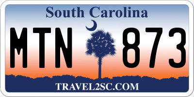 SC license plate MTN873
