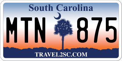 SC license plate MTN875