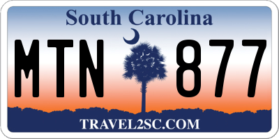 SC license plate MTN877