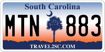 SC license plate MTN883