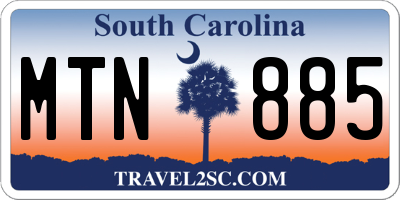 SC license plate MTN885