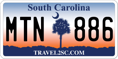 SC license plate MTN886