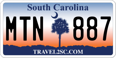 SC license plate MTN887