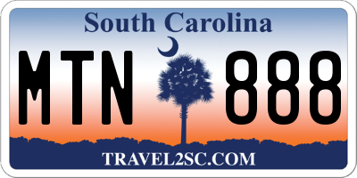SC license plate MTN888