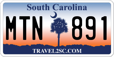 SC license plate MTN891