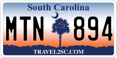 SC license plate MTN894