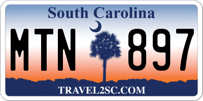 SC license plate MTN897