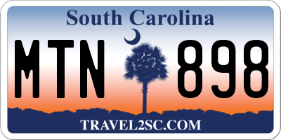 SC license plate MTN898
