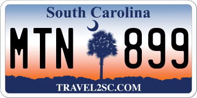 SC license plate MTN899