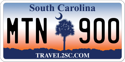 SC license plate MTN900