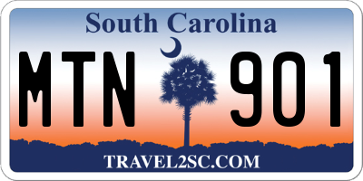 SC license plate MTN901