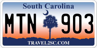 SC license plate MTN903