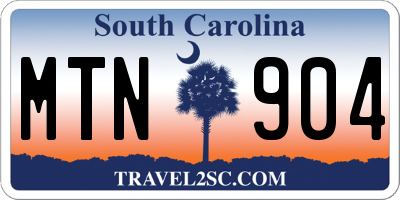 SC license plate MTN904