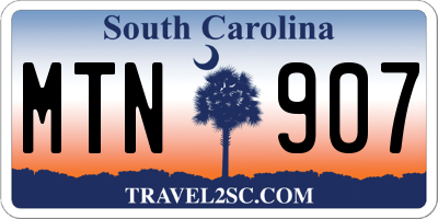 SC license plate MTN907
