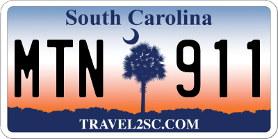 SC license plate MTN911