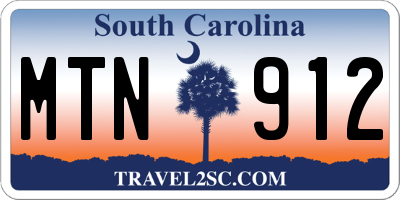 SC license plate MTN912