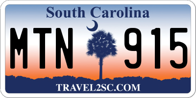 SC license plate MTN915