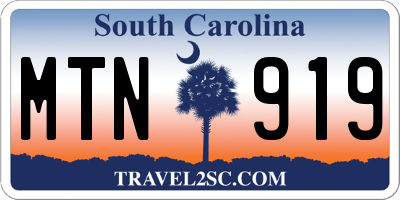 SC license plate MTN919