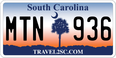 SC license plate MTN936