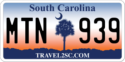 SC license plate MTN939