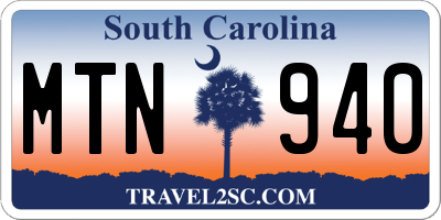 SC license plate MTN940