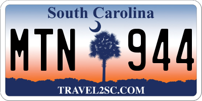 SC license plate MTN944