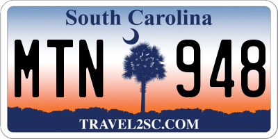 SC license plate MTN948