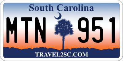 SC license plate MTN951