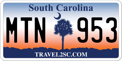 SC license plate MTN953