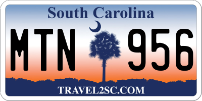SC license plate MTN956