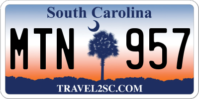 SC license plate MTN957