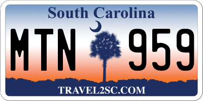 SC license plate MTN959