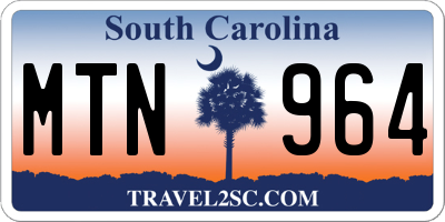 SC license plate MTN964